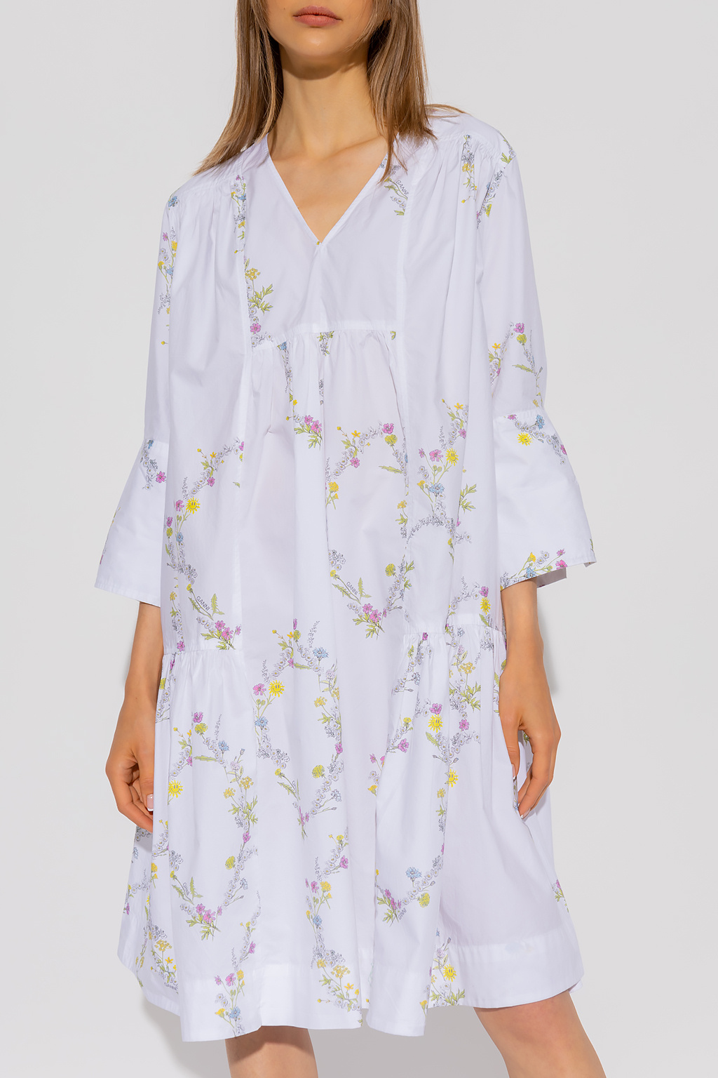 Ganni white hotsell floral dress